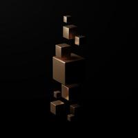 3D rendering Abstract geometry dynamic object with dark background. photo