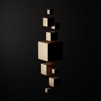 3D rendering Abstract geometry dynamic object with dark background. photo
