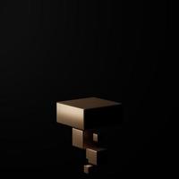 3D rendering Abstract geometry dynamic object with dark background. photo