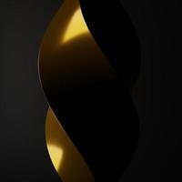 3D rendering Abstract geometry dynamic object with dark background. photo