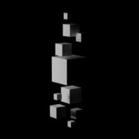 3D rendering Abstract geometry dynamic object with dark background. photo