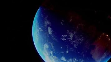 Animação 3D da rotação da Terra à noite video