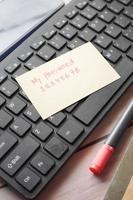 writing password on a sticky note photo