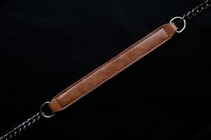 brown leather strap with chain