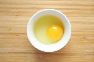 Fried eggs in the plate close up , photo