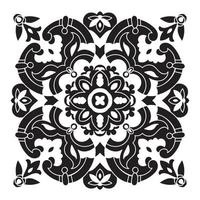 Hand drawing decorative tile pattern. Italian majolica style vector