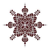 Hand drawing mandala element, silhouette in marsala color. Italian majolica style vector