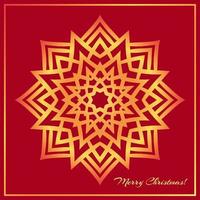 Template Christmas greeting card design decorated with shiny golden star vector