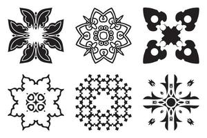 establecer elementos de mandala decorativos de dibujo a mano alzada vector