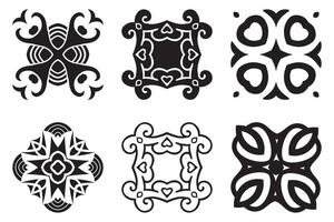 establecer elementos de mandala decorativos de dibujo a mano alzada vector