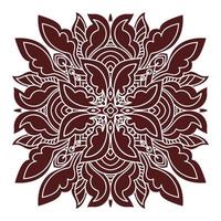 Hand drawing mandala element, silhouette in marsala color. Italian majolica style vector