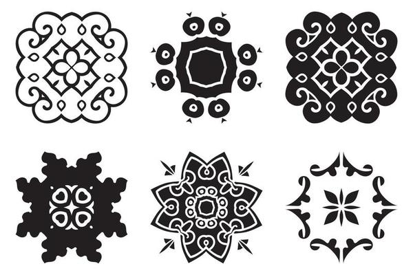 Set hand drawing decorative mandala elements
