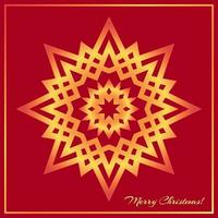 Template Christmas greeting card design decorated with shiny golden star vector