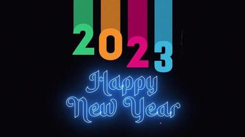 Happy New Year 2023 Colorful Animation. 2023 New Year Fireworks Wishes Video