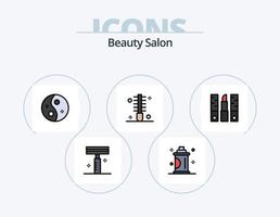 paquete de iconos llenos de línea de salón de belleza 5 diseño de iconos. perfume. Moda. pelo. cuidado. salón vector