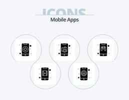 Mobile Apps Glyph Icon Pack 5 Icon Design. app. app. app. mobile. application vector