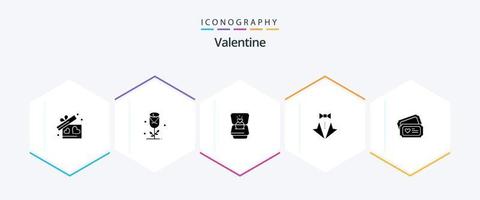 paquete de iconos de 25 glifos de san valentín que incluye amor. amar. flor. día. enamorado vector