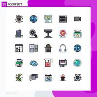 Universal Icon Symbols Group of 25 Modern Filled line Flat Colors of image party cleander music mixer Editable Vector Design Elements