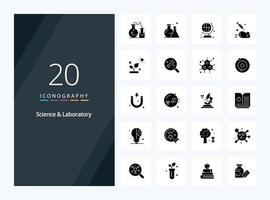 20 Science Solid Glyph icon for presentation vector