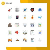 Set of 25 Modern UI Icons Symbols Signs for tool gear hierarchy cog security Editable Vector Design Elements