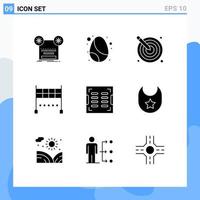 Set of 9 Modern UI Icons Symbols Signs for bathroom line celebration finish creativity Editable Vector Design Elements