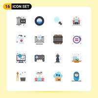 Pictogram Set of 16 Simple Flat Colors of spa drop look hospital medicine Editable Pack of Creative Vector Design Elements