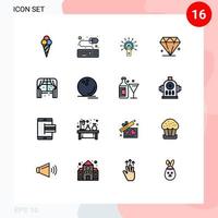 Set of 16 Modern UI Icons Symbols Signs for window home ok furniture jewl Editable Creative Vector Design Elements