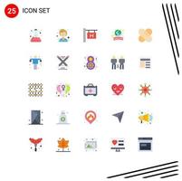 paquete de iconos de vector de stock de 25 signos y símbolos de línea para elementos de diseño de vector editable global de celebración de signo de hotel de parche de mancuerna