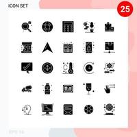 Universal Icon Symbols Group of 25 Modern Solid Glyphs of coffee market engineering ecommerce plant Editable Vector Design Elements