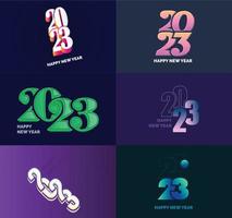 Big Set of 2023 Happy New Year logo text design 2023 number design template vector