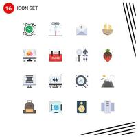 Pack of 16 Modern Flat Colors Signs and Symbols for Web Print Media such as house animal laboratory order money Editable Pack of Creative Vector Design Elements