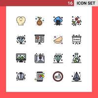 Set of 16 Modern UI Icons Symbols Signs for friday black cloud cold berries Editable Creative Vector Design Elements