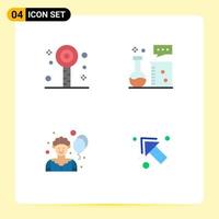 4 concepto de icono plano para sitios web móviles y aplicaciones diversión circo verano química laboratorio bromista elementos de diseño vectorial editables vector