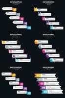 Vector 6 Infographics Pack Presentation slide template 5 Steps cycle diagrams and timelines