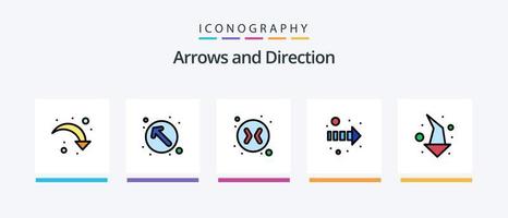 Arrow Line Filled 5 Icon Pack Including . down. up. direction. down. Creative Icons Design vector