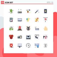 Universal Icon Symbols Group of 25 Modern Flat Colors of no cell key mobile firefighter Editable Vector Design Elements