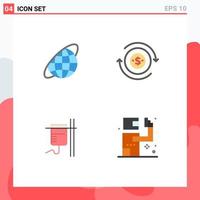 Universal Icon Symbols Group of 4 Modern Flat Icons of globe medical universe transaction transfusion Editable Vector Design Elements