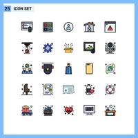 Group of 25 Filled line Flat Colors Signs and Symbols for web internet man canada home Editable Vector Design Elements