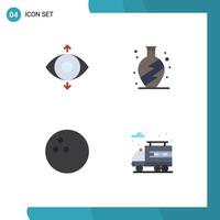 Set of 4 Modern UI Icons Symbols Signs for eye life home bowling 5 Editable Vector Design Elements