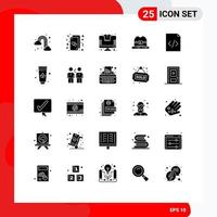 User Interface Pack of 25 Basic Solid Glyphs of document canada love hat tshirt Editable Vector Design Elements