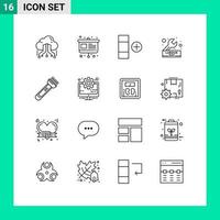 16 Universal Outline Signs Symbols of torch repair presentation engineer day Editable Vector Design Elements