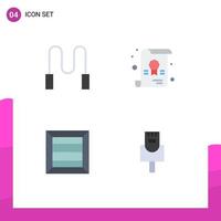 User Interface Pack of 4 Basic Flat Icons of rope cable certificate box 5 Editable Vector Design Elements