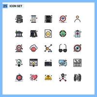 Set of 25 Modern UI Icons Symbols Signs for profile personal guarder sign wifi Editable Vector Design Elements