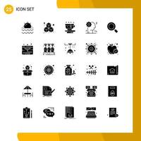 Stock Vector Icon Pack of 25 Line Signs and Symbols for search magnifier nature general gear Editable Vector Design Elements