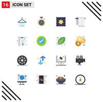 16 Universal Flat Color Signs Symbols of idea education baby business towel Editable Pack of Creative Vector Design Elements