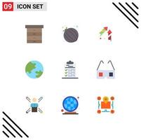 Pictogram Set of 9 Simple Flat Colors of file task chinese clipboard geography Editable Vector Design Elements