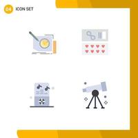 Pack of 4 creative Flat Icons of content music page cosmetic player Editable Vector Design Elements