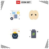 conjunto de pictogramas de 4 iconos planos simples de préstamo bebida de oro cocina patrick elementos de diseño vectorial editables vector