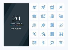 20 User Interface Blue Color icon for presentation vector