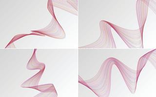 Collection of geometric minimal lines pattern set vector